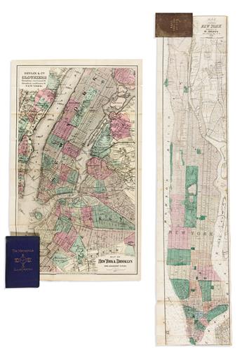 (NEW YORK CITY.) Group of 4 nineteenth-century pocket maps and guidebooks.